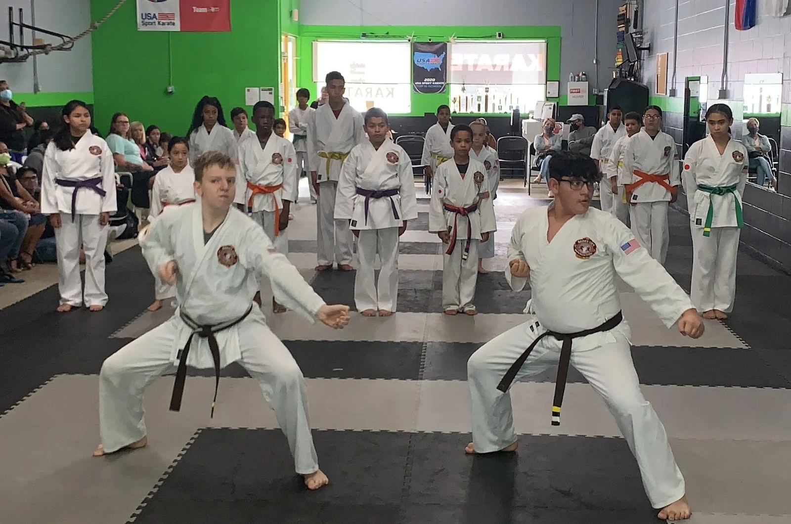 Adults learning self-defense at Haines City Sports Karate Center