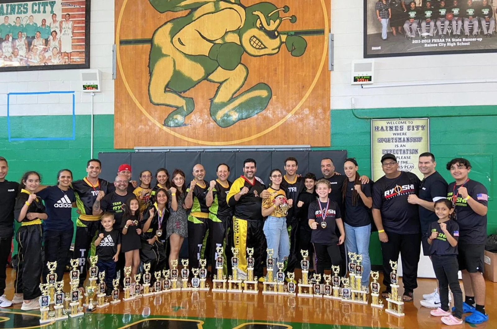 Adults building confidence through martial arts